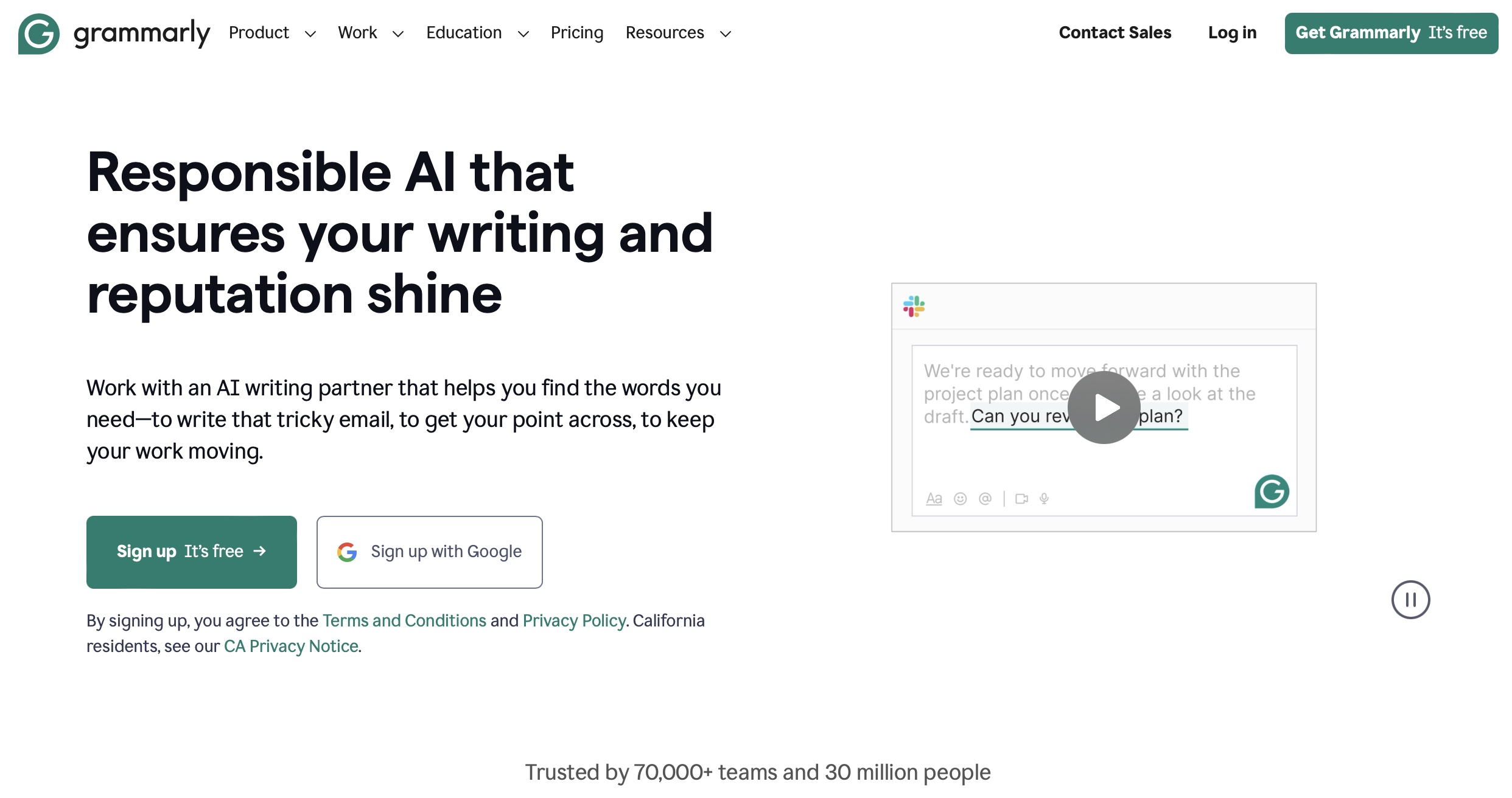 Grammarly interface