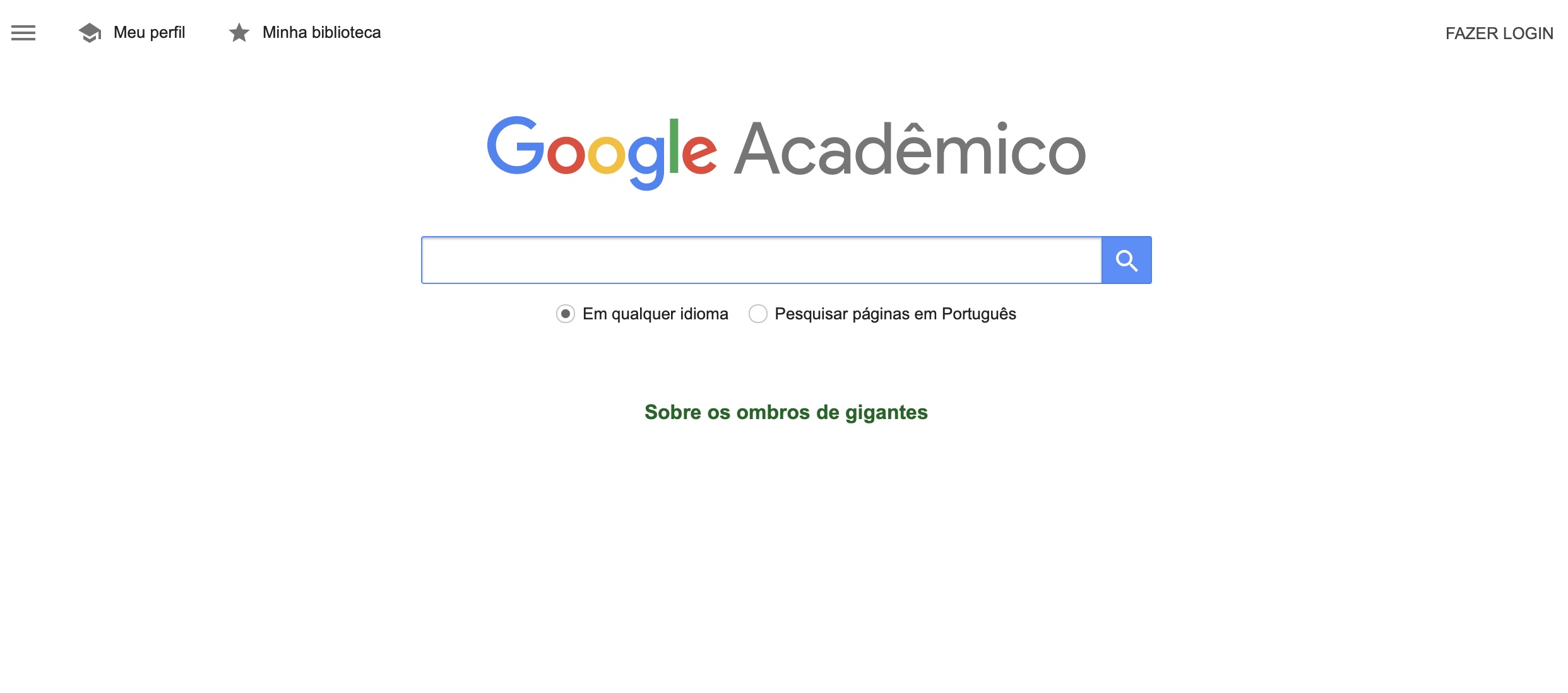 Google Academico interface