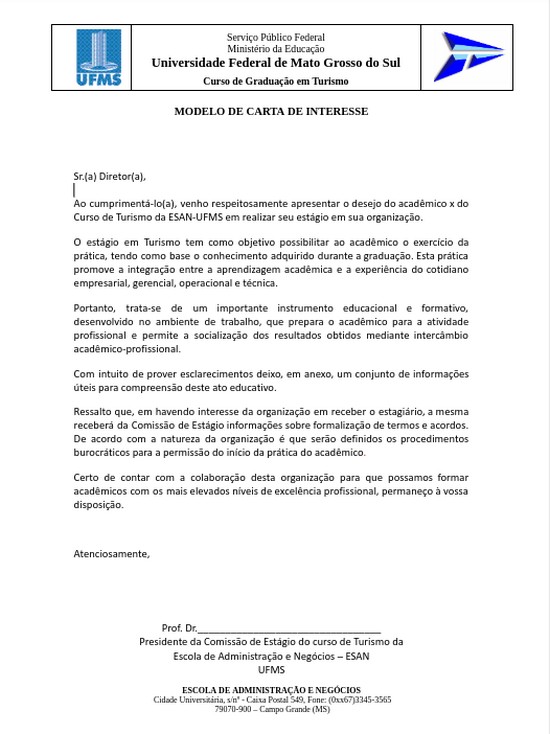 Formato De Carta Para Faculdade