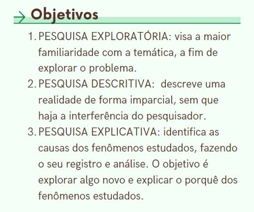 Metodologia quanto à classificação dos objetivos