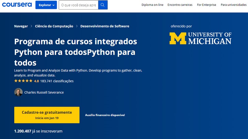 Programa de cursos integrados Python para todos