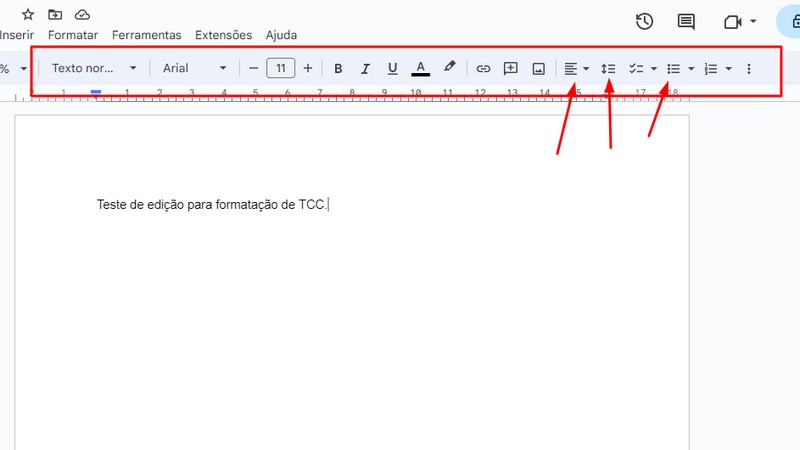 Como formatar o trabalho no Google Docs