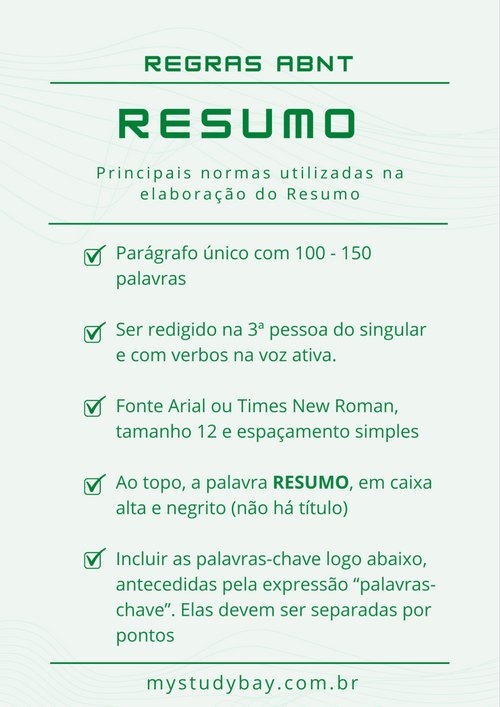 Formatação de resumo nas normas ABNT