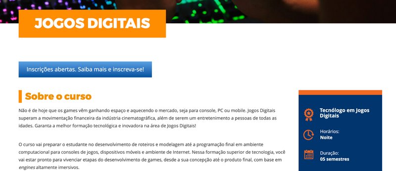 Desenvolvimento de jogos – cursos on-line para fazer jogos e apps