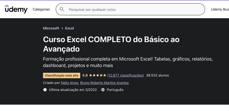 Curso de Excel Completo: do básico ao avançado