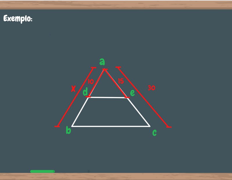 Aplicação do teorema de Tales nos triângulos